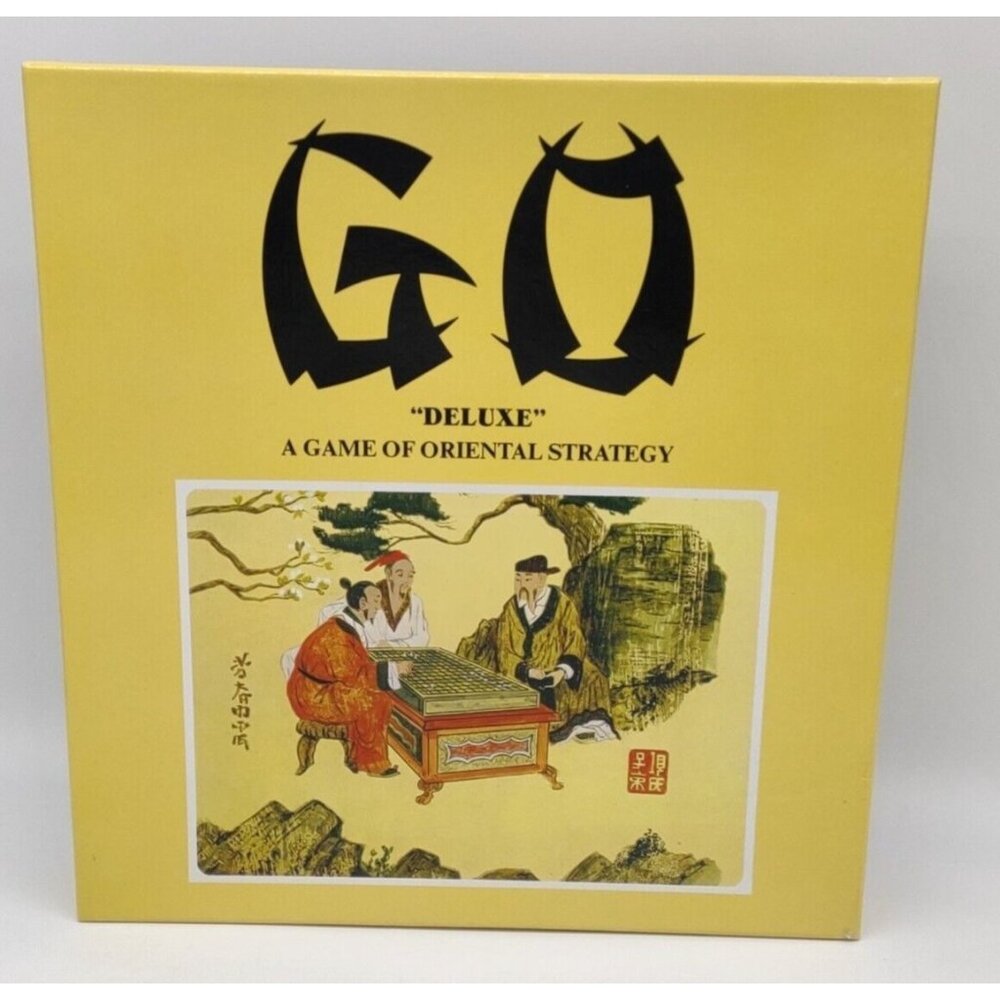 GO Deluxe - Game of Oriental Strategy Vintage 1982 Solid Wood Board Complete